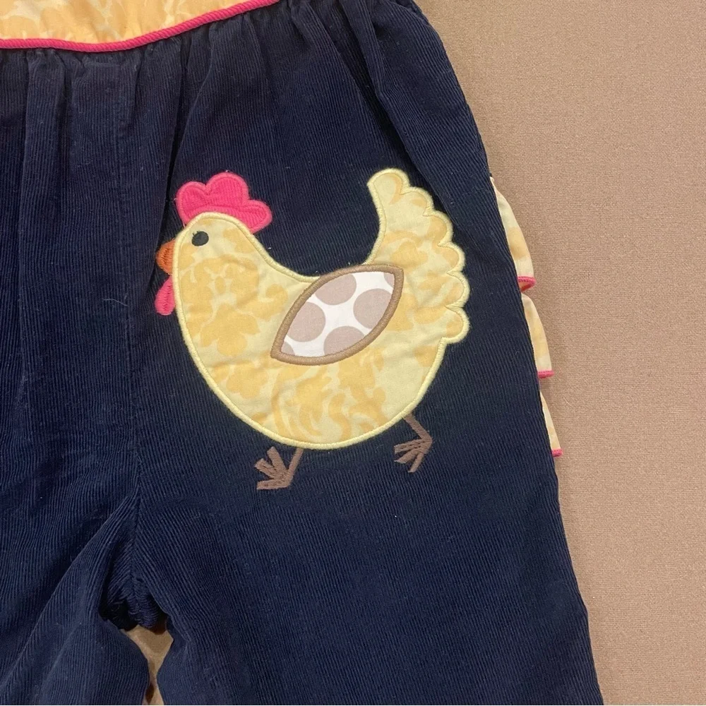 Shrimp & Grits Kids Corduroy Chicken Girls Jumper Size 6M